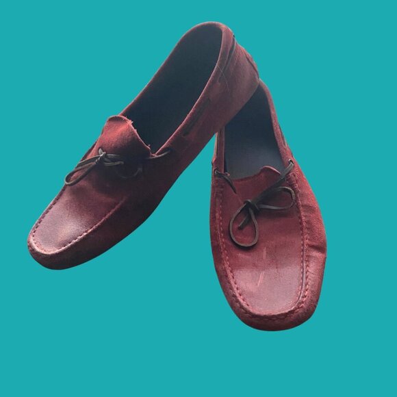 Tod’s Red Suede Gommino Driving Loafers – Size 13 (Made in Italy) - Picture 2 of 7